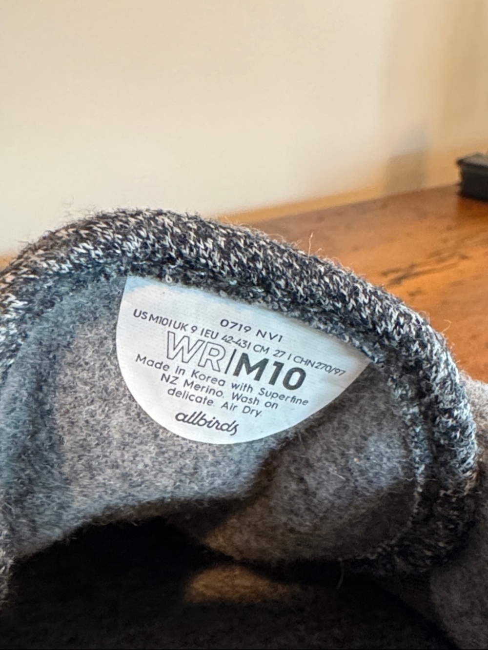 Allbirds OG Sustainable Eco-Friendly Grey Wool Runners Men’s Size 10 - Picture 7 of 11